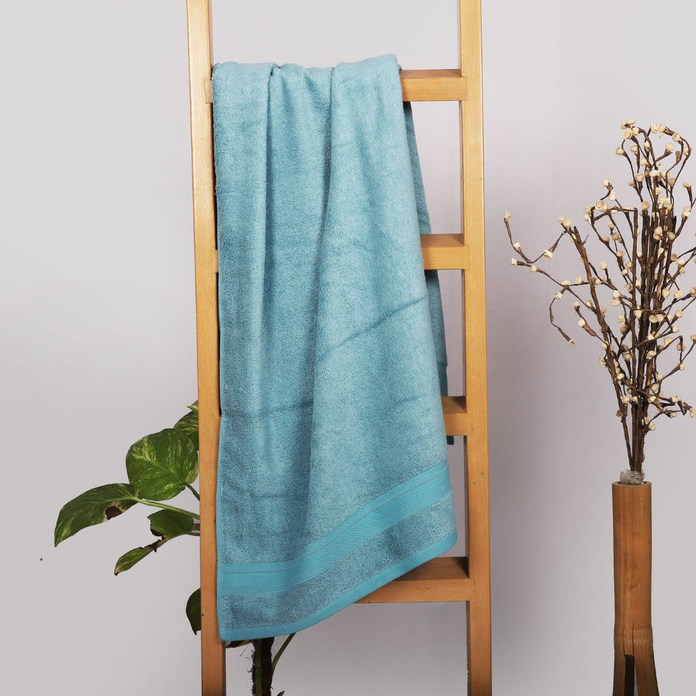 Bamboo Bath Towel | Gentle on Skin | Ultra-Absorbent | Blue | Single Piece