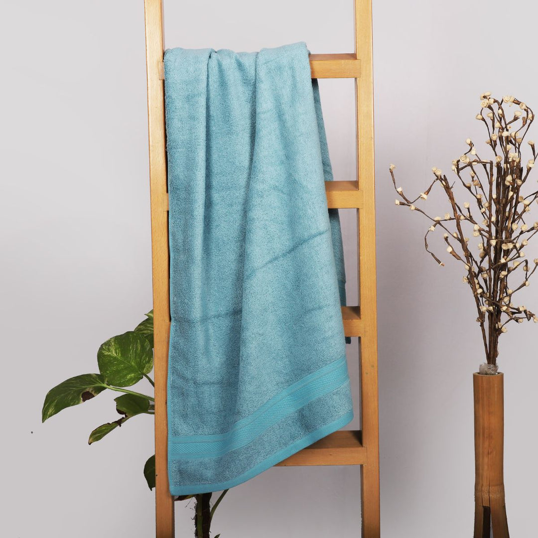 Bamboo Bath Towel | Gentle on Skin | Ultra-Absorbent | Blue | Single Piece