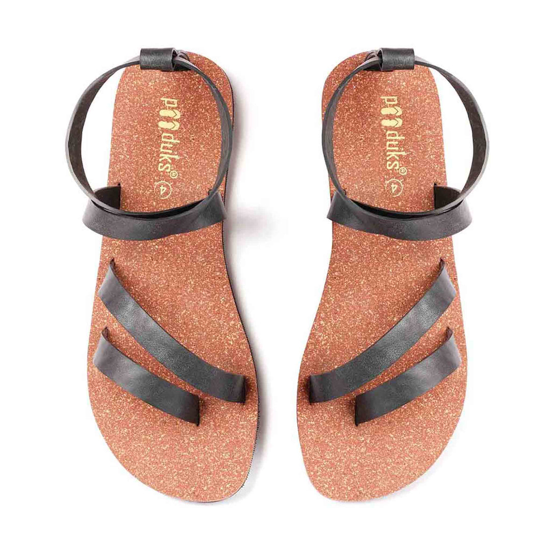 Toe Strap Cork Sandal for Women | Long-Lasting Durability | Brown & Black