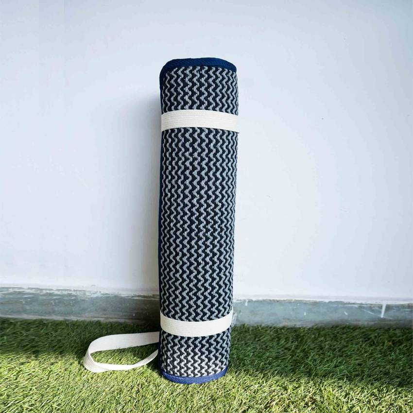 Cotton Blue Yoga Mat | Hypoallergenic | Washable