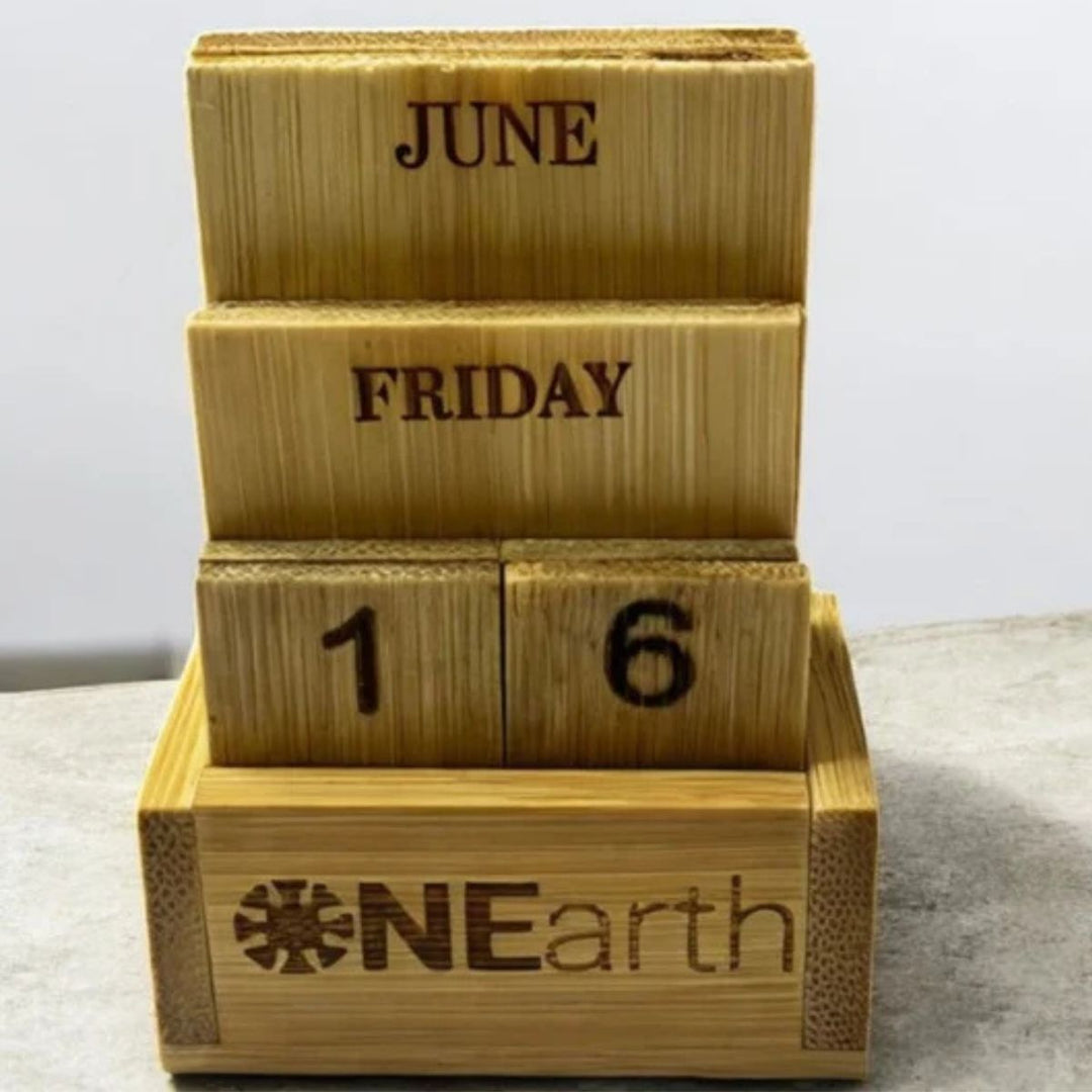 Bamboo Table Calendar | Hand-Crafted | Timeless Blend of Style and Utility