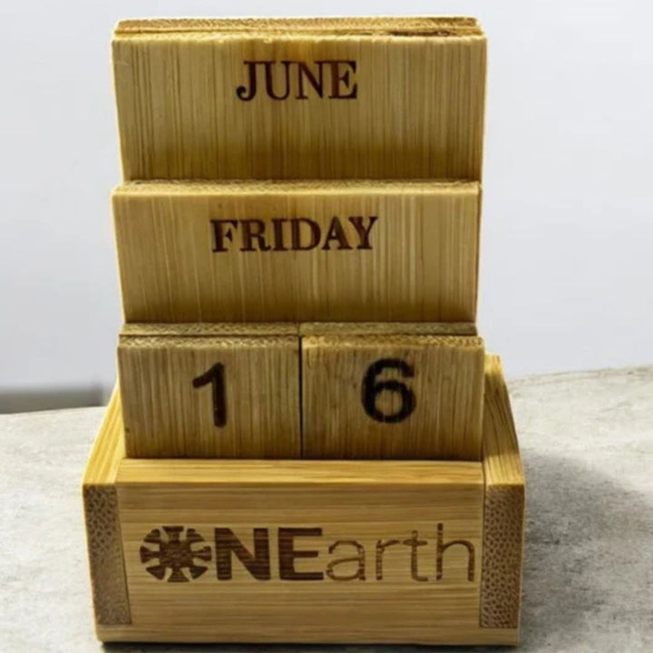 Bamboo Table Calendar | Hand-Crafted | Timeless Blend of Style and Utility