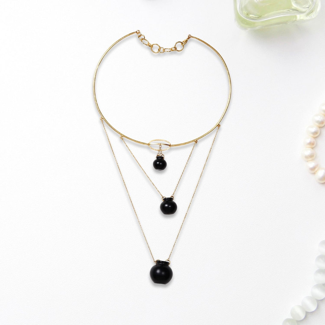 Layered Necklace | Hand Crafted | 22 Kt Gold Plated | Artistic | Statement Necklace