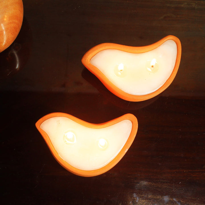 Bird Shape Terracotta Pot Double Wick Candle | Festive | Pack Of 6