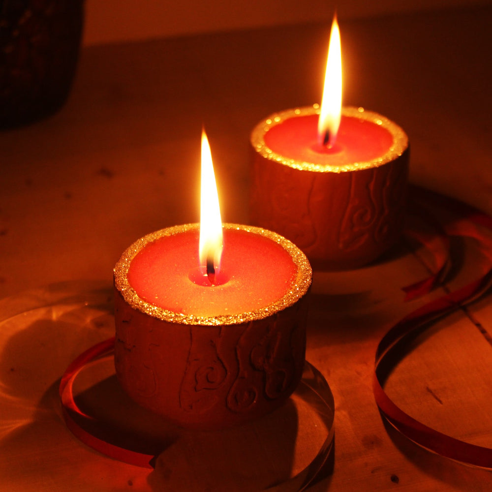 Cylinder Designer Perfumed Candles | Terracotta | Set Of 4