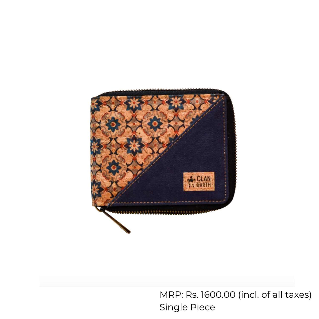 Printed Kiwi Zip Wallet | Cork | Sleek Design | Unisex | Multiple Sections