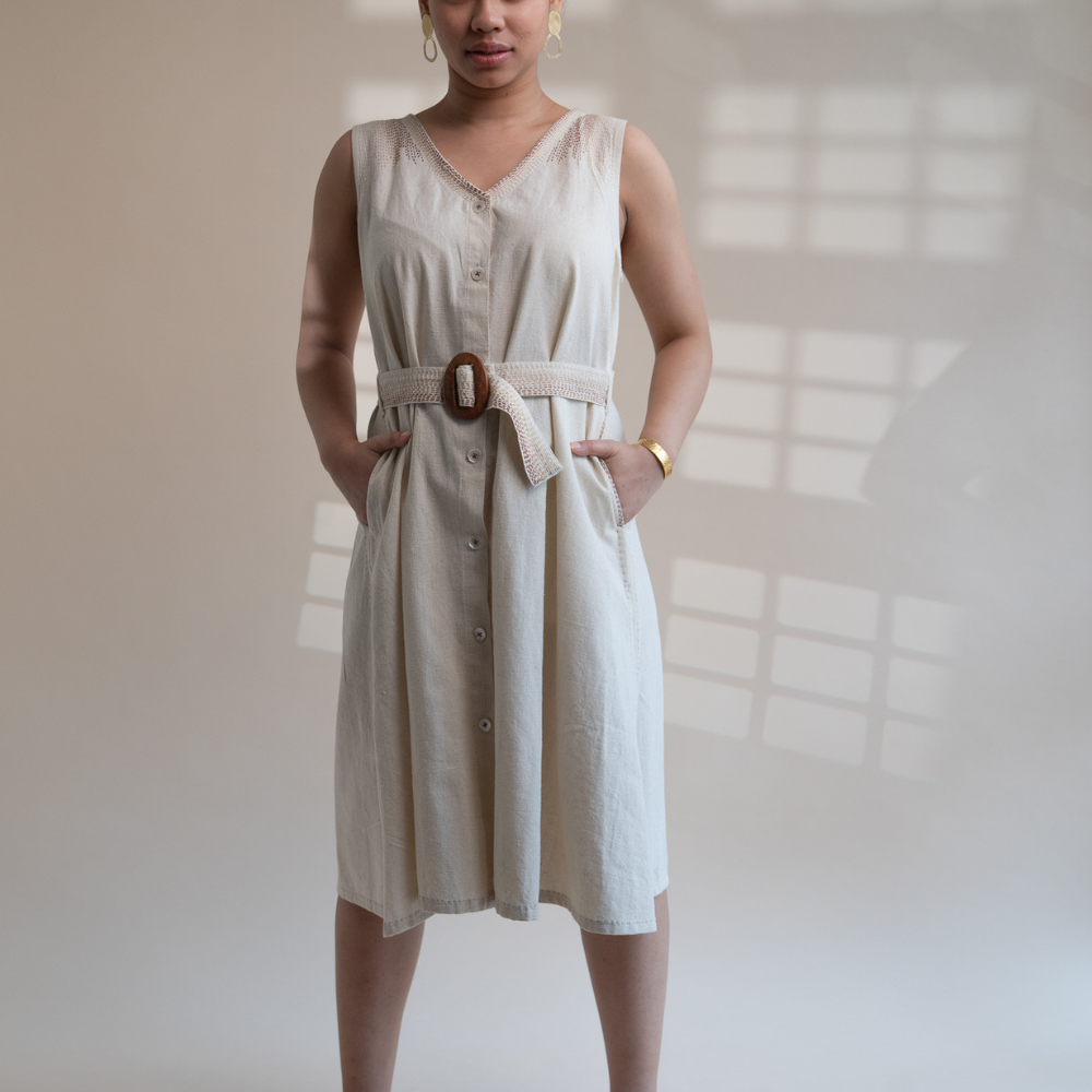 Co-ord Set of Trench Dress & Cropped Jacket | Relaxed Formal Wear