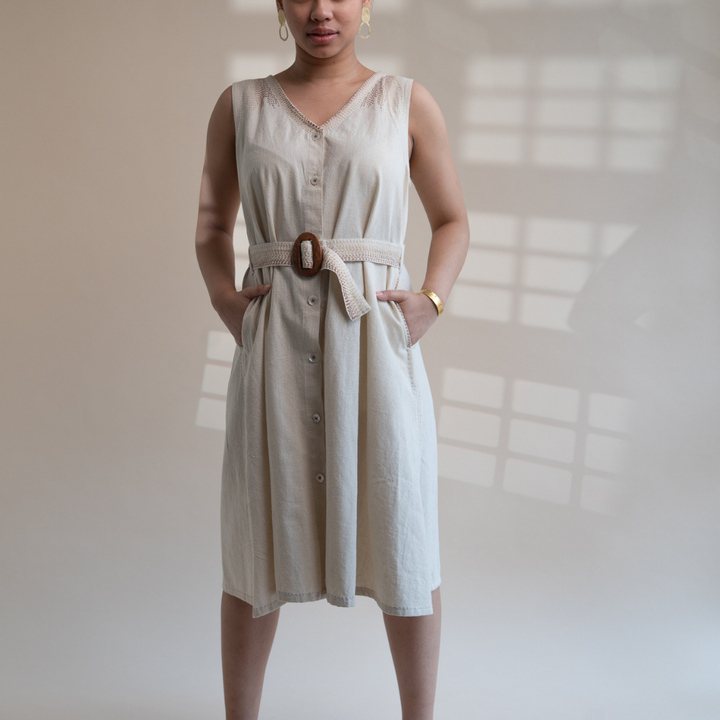 Co-ord Set of Trench Dress & Cropped Jacket | Relaxed Formal Wear