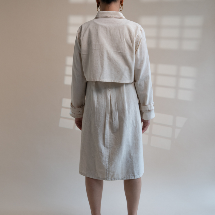 Co-ord Set of Trench Dress & Cropped Jacket | Relaxed Formal Wear