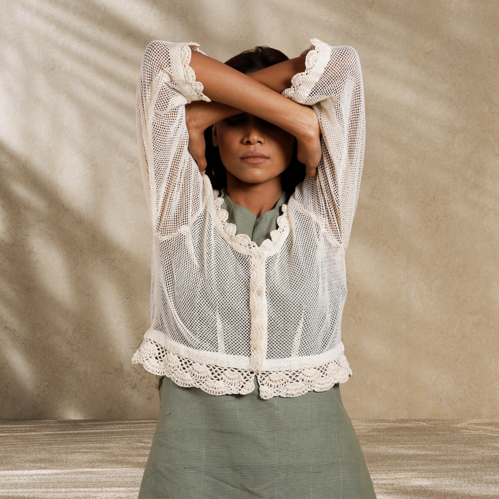 Cotton Mesh Top | Meticulously Hand Crafted | A Stylish Accessory Jacket