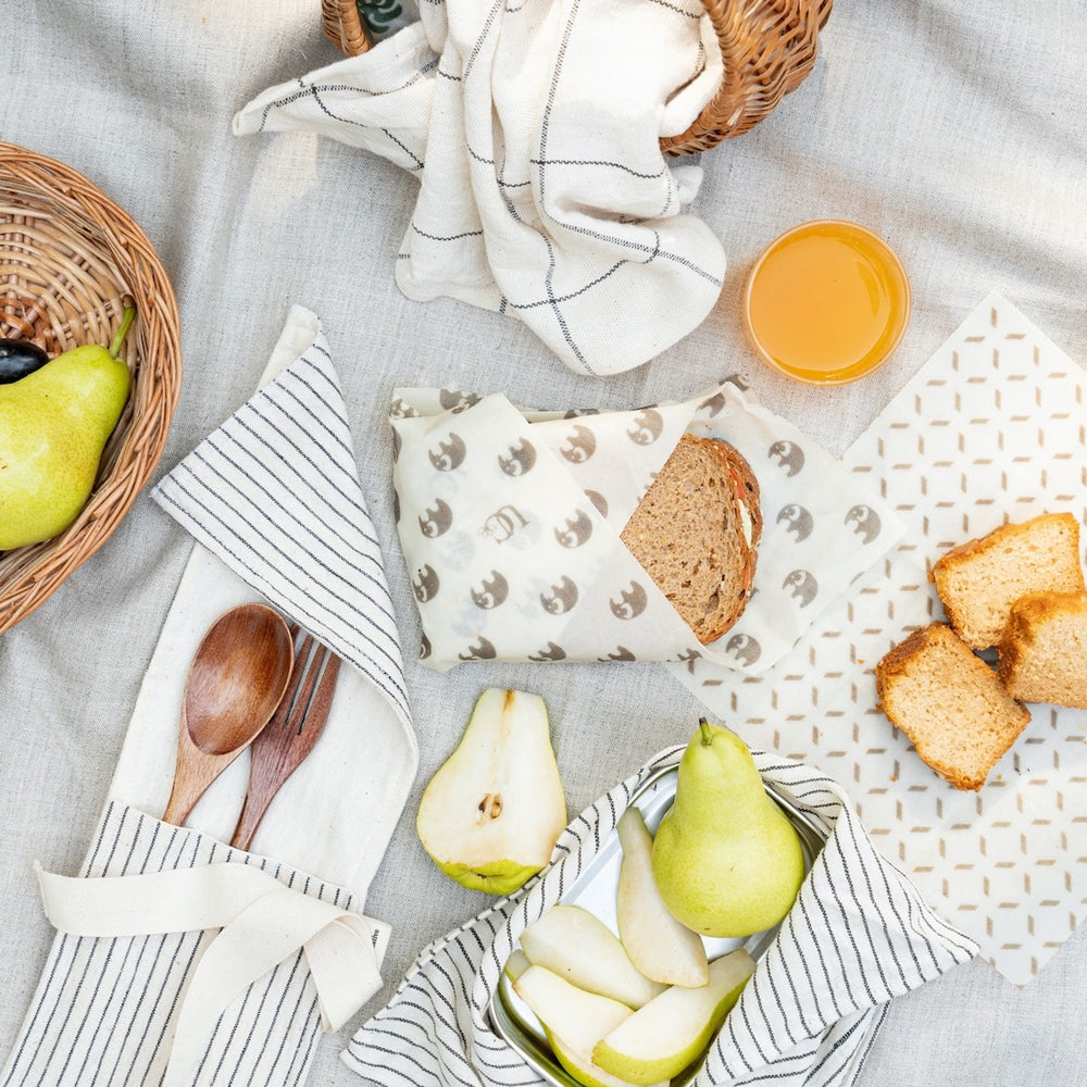 Travel Kit | Bento Bag, Napkin, Beeswax Food And Cutlery Wrap | Cotton Made