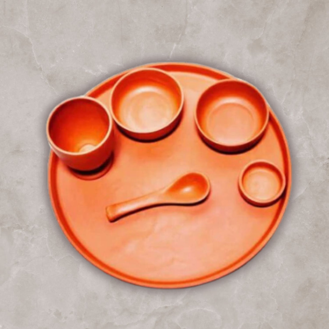 Dinner Set of 6 Pieces | 100% Genuine Clay Tableware | Dining Charm