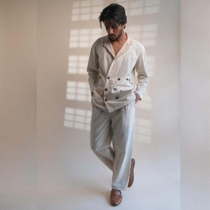 Double Breasted Jacket For Him & Her | Classic Style | Crafted with Kantha