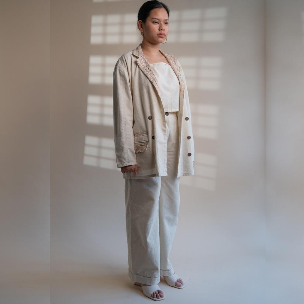 Double Breasted Jacket For Him & Her | Classic Style | Crafted with Kantha