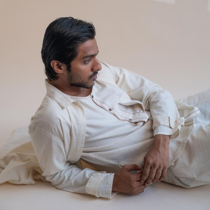 Fluid Overlay for Him & Her | Multi-Purposed Design | Kantha Embroidered