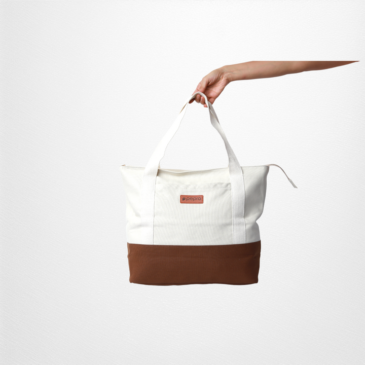 Dual Shade Carryall Tote Bag | Cotton Canvas | Hand-Crafted | Minimalistic Chic