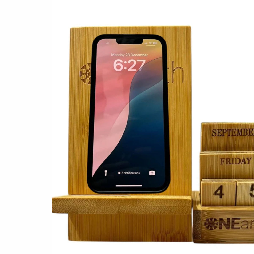Hand-Crafted Bamboo Mobile Stand | Sleek, Durable & Versatile Design