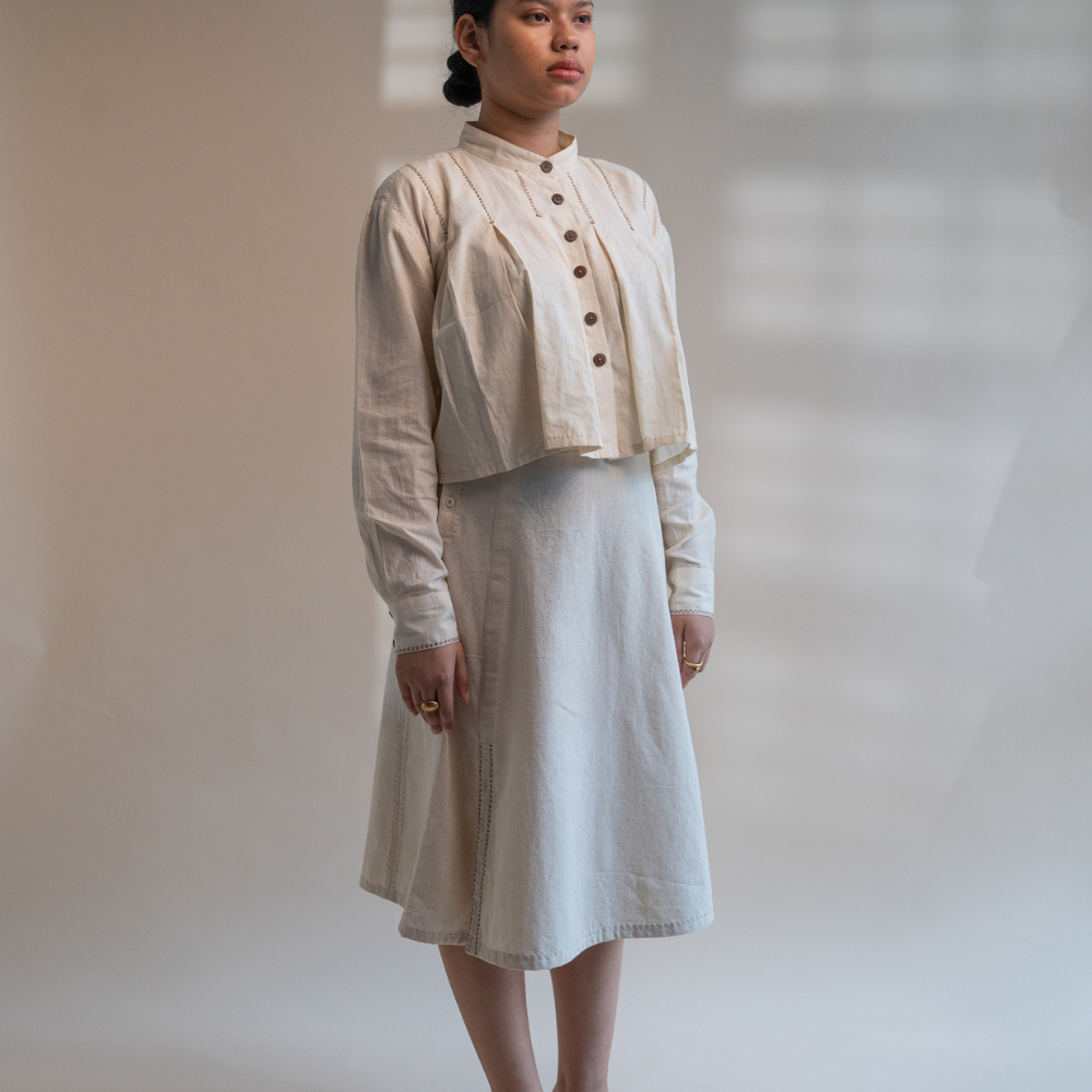 Ivory A-Line Skirt | Hand Embroidered | Formal Wear | Anytime Appeal