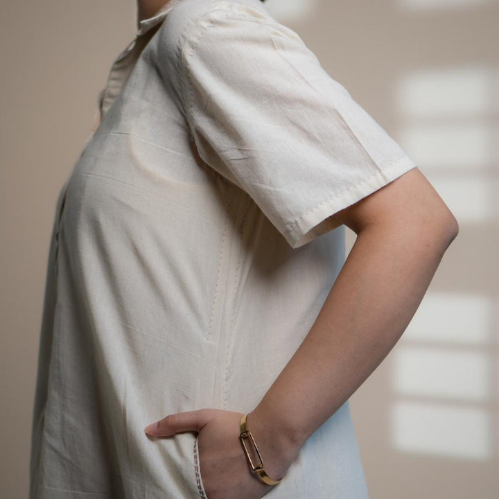 Ivory A Line Dress | Understated Classic Appeal | Kantha Crafted