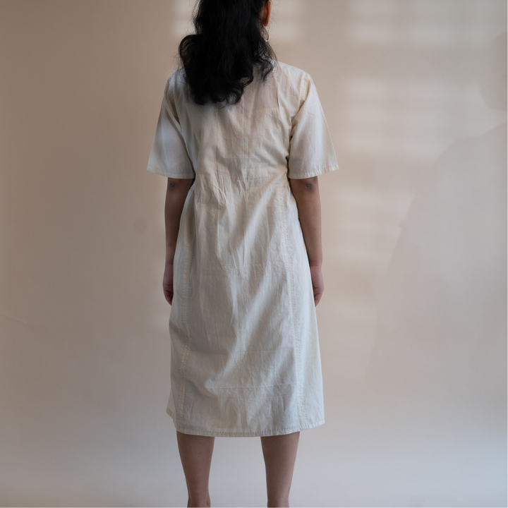 Ivory Button Down Relaxed Dress | All Season | Tailored for Comfort