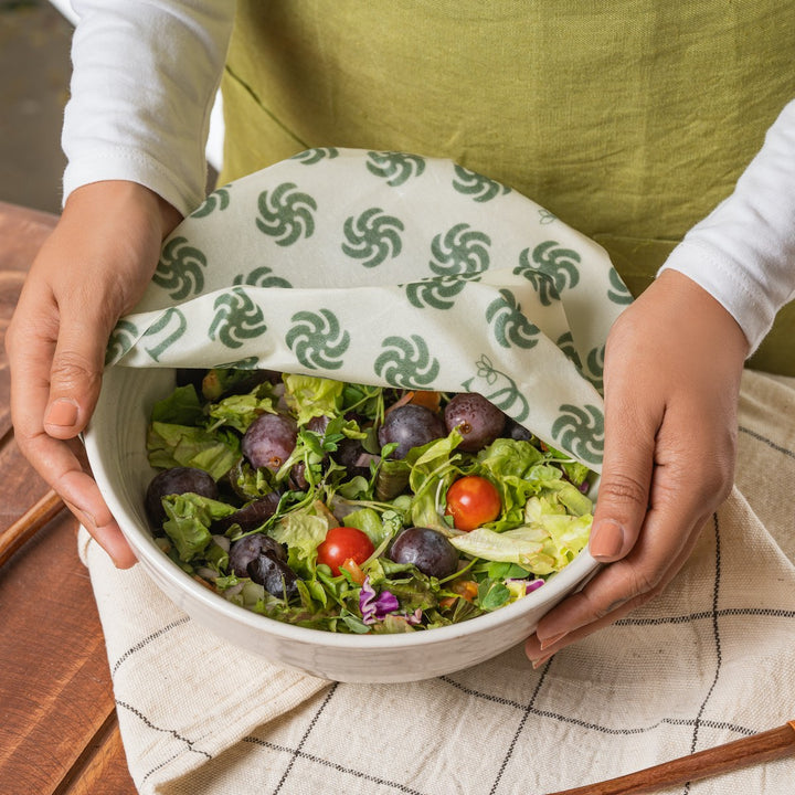 Beeswax Wrap For Food Storage | Off White With Assorted Prints | Set of 2