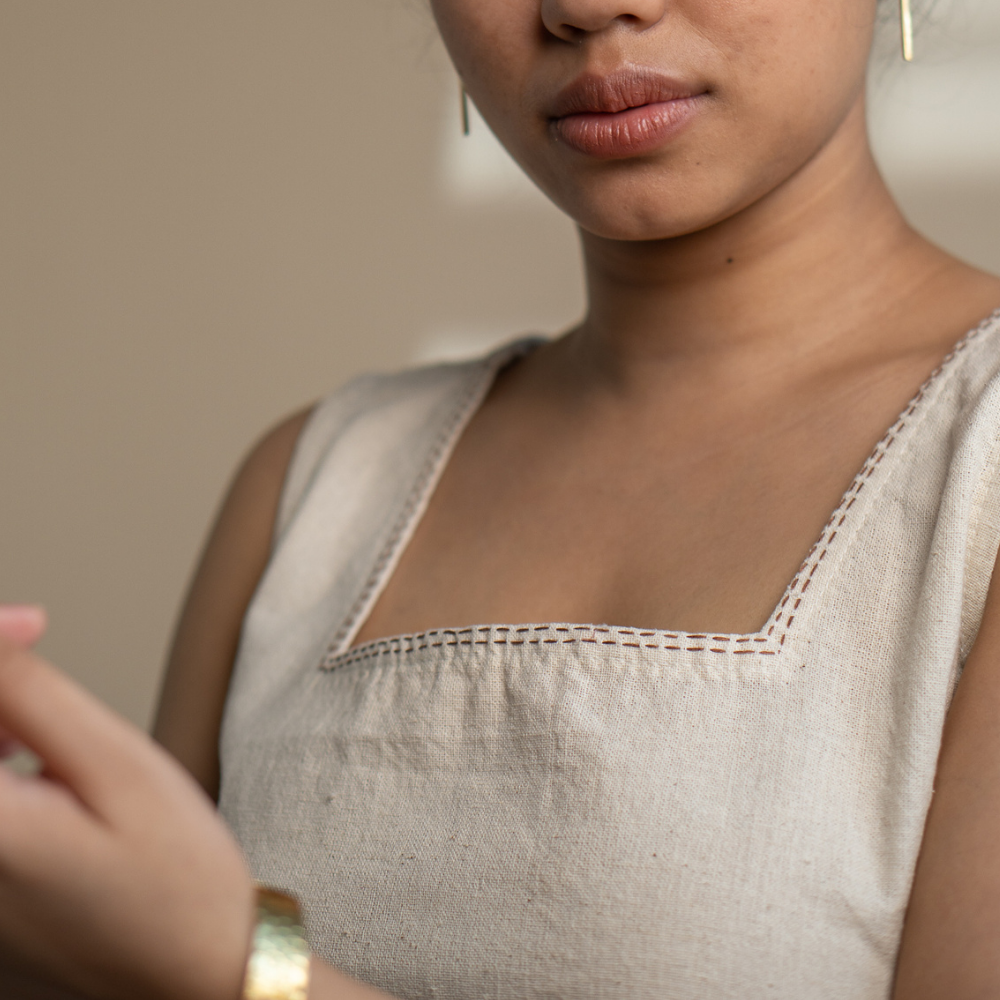 Raw Ivory Hue Tunic | Hand Crafted | Versatile | Formal Wear