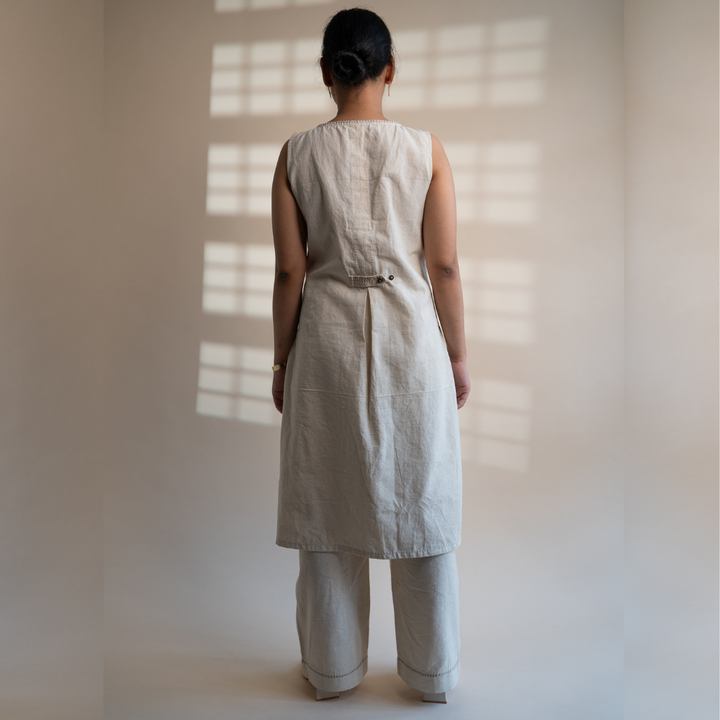 Raw Ivory Hue Tunic | Hand Crafted | Versatile | Formal Wear