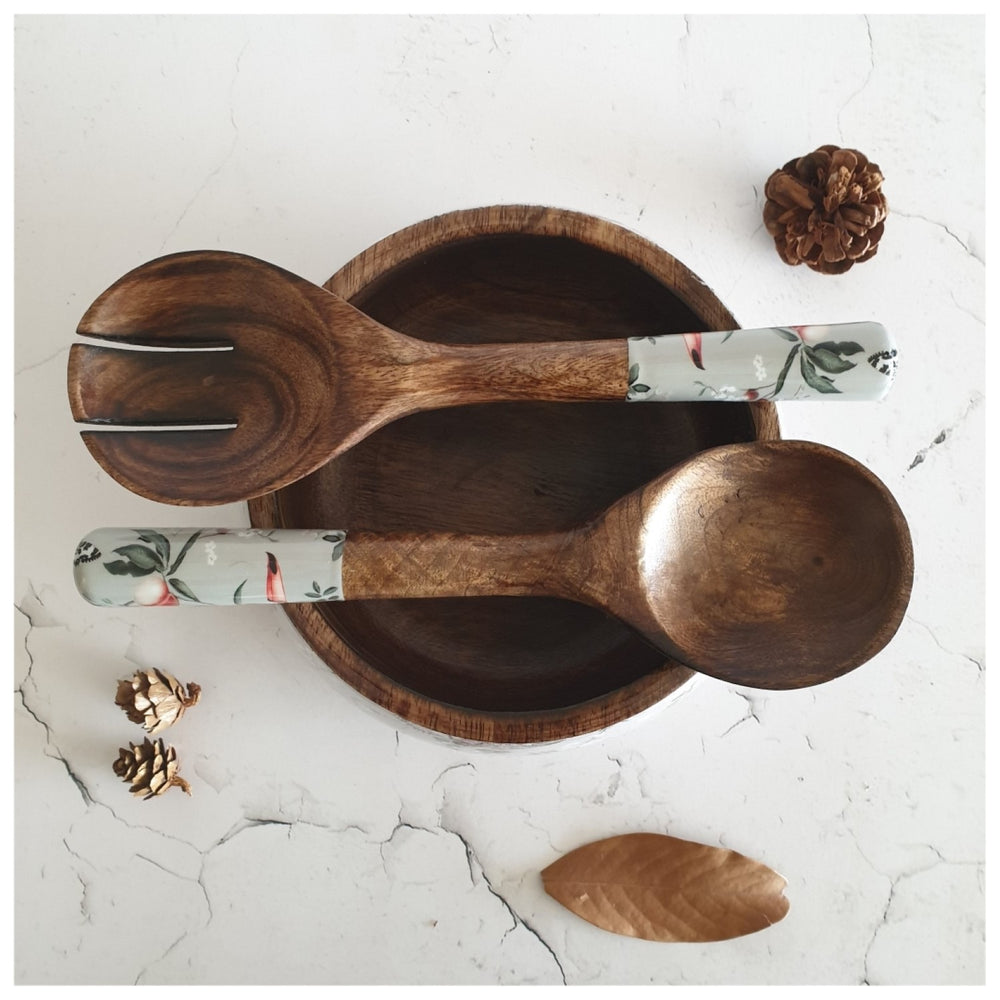 Mayura Medium Salad Bowl Combo Set | Mango Wood