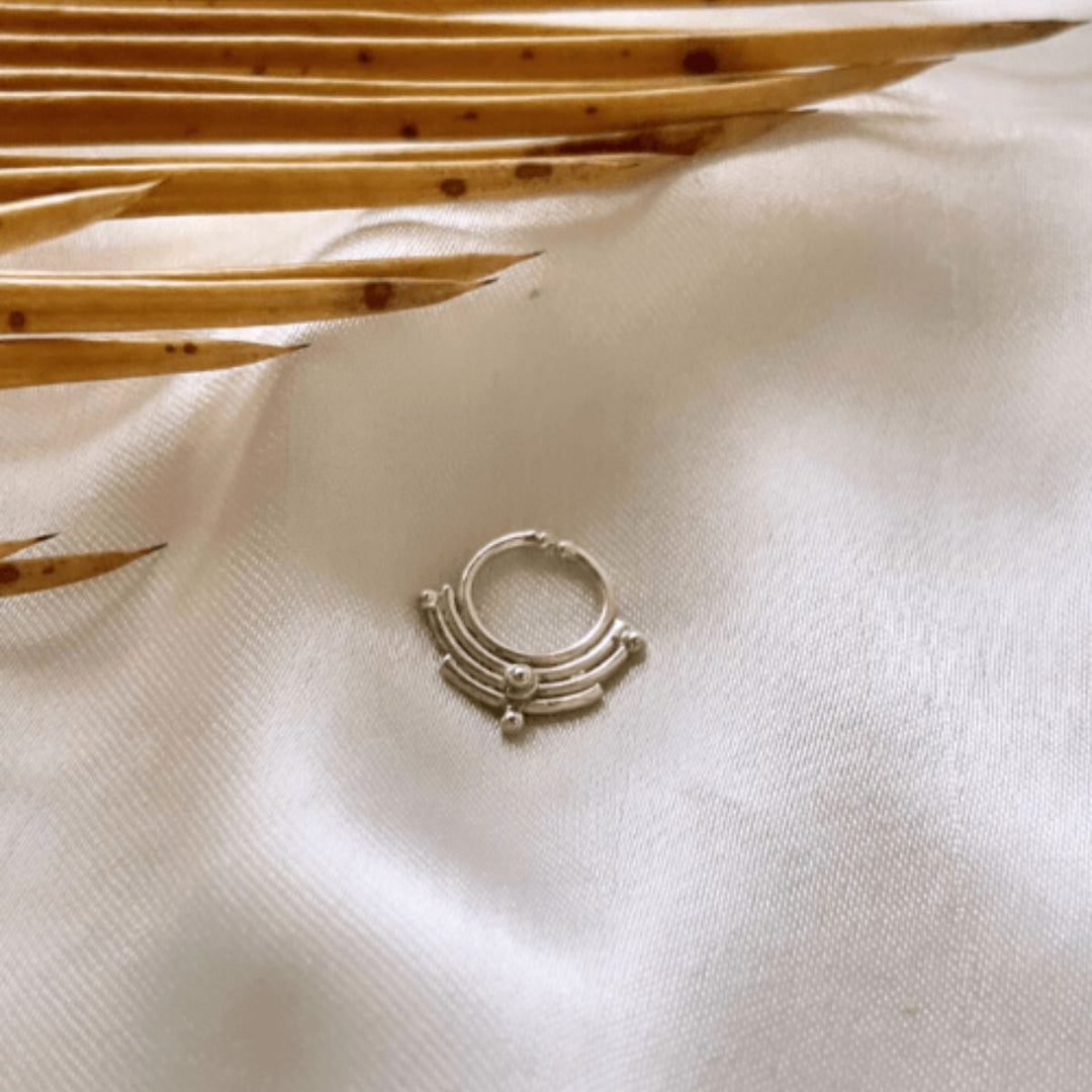 Shanti Clip-On Nose/Septum Ring | Silver | Hand-Crafted | Exquisite Design