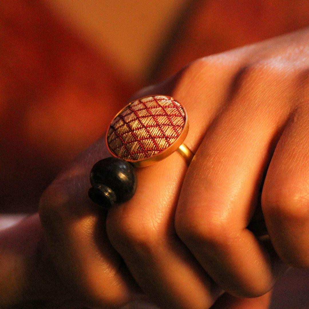 Elegant Ring | 22 Kt Gold Plated Brass | Hand-Crafted | Artistic | Wedding Jewelry