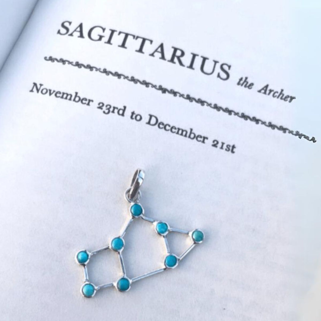 Hand-Crafted Sagittarius Constellation Pendant | Unique Silver Jewellery