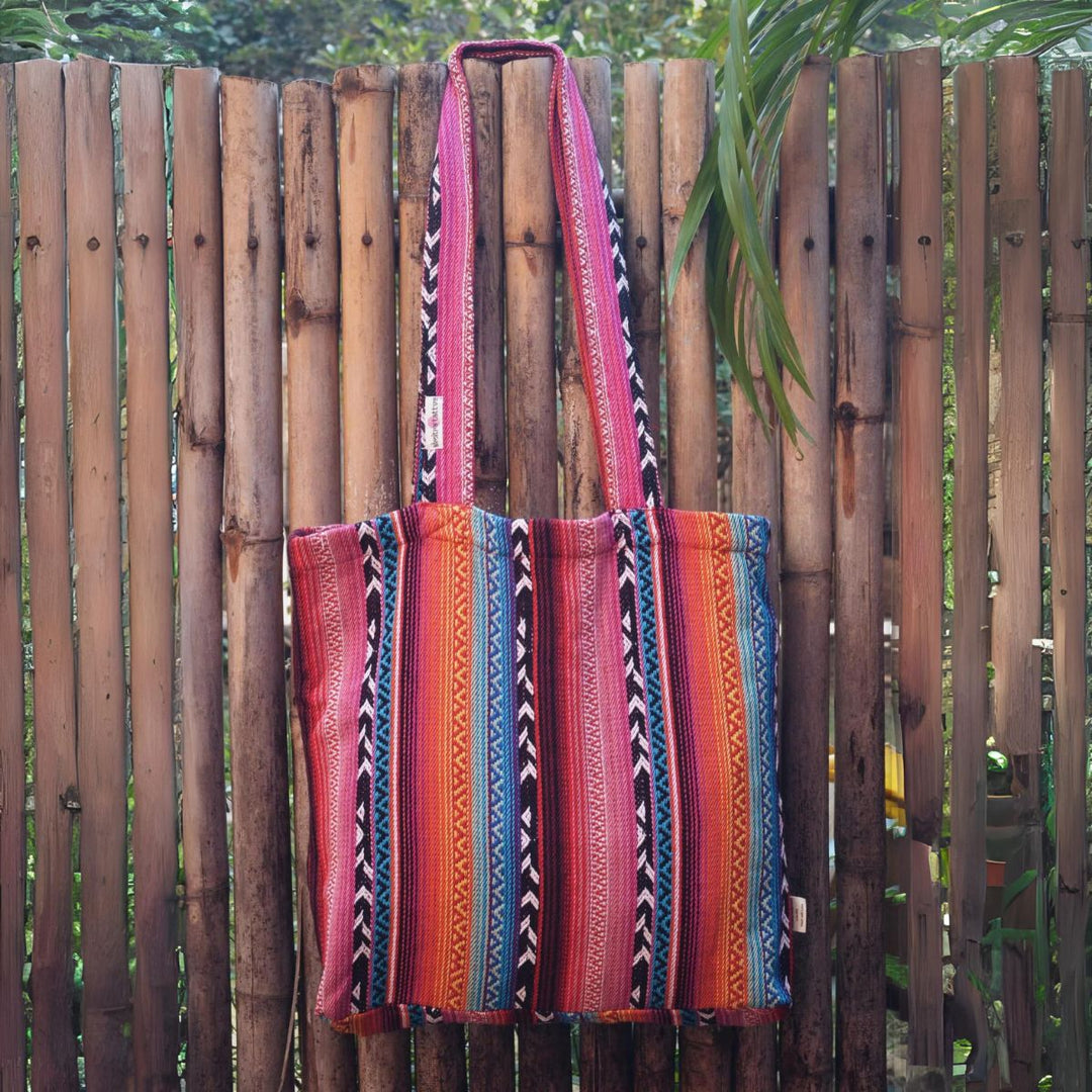 Women Ethnic Tote Bag | Made of Hand Block Printed Cotton | Rainbow Colours