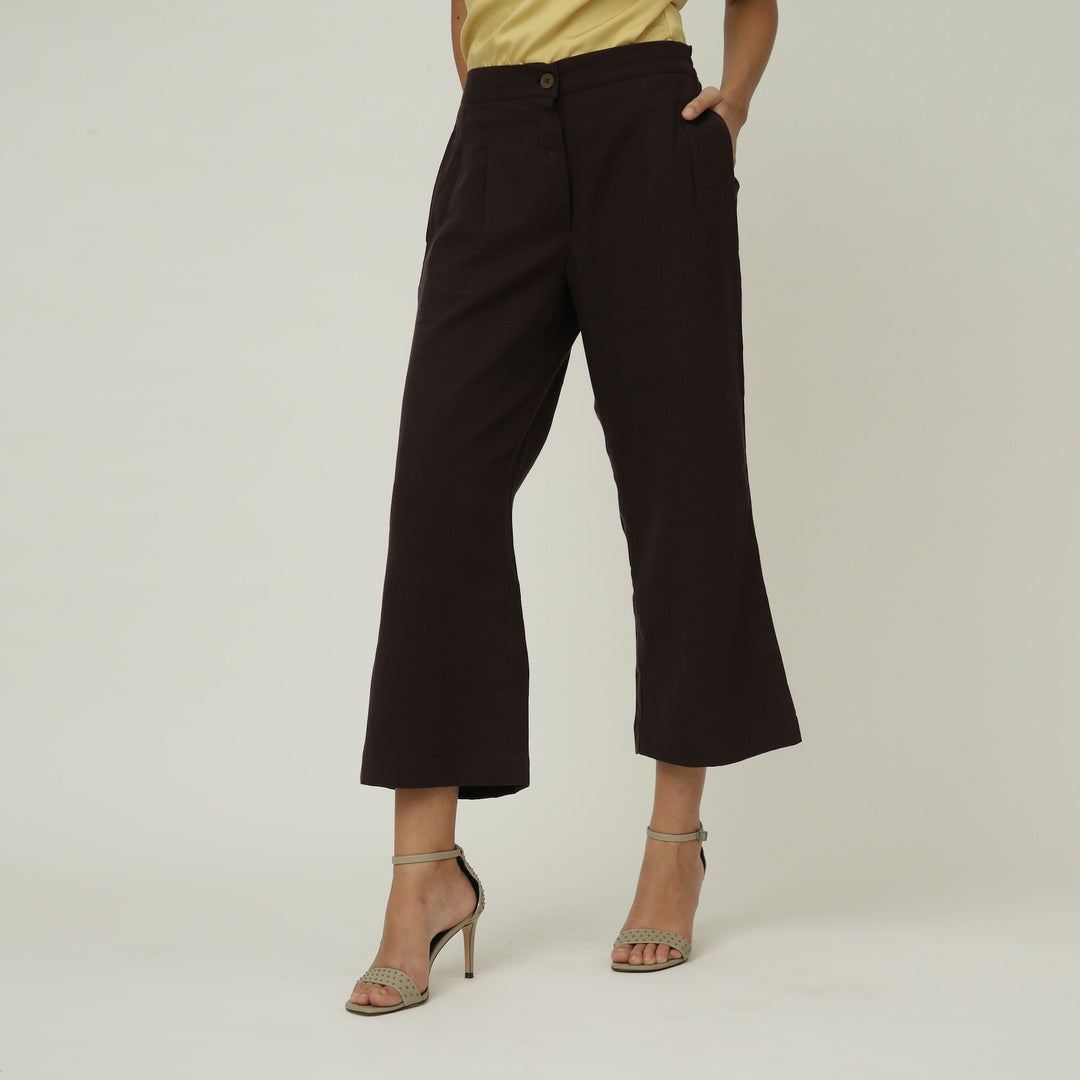 Autumn Rust Kimono Top With Coffee Brown Pant | Chic Comfort