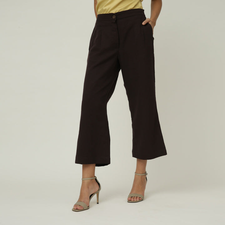 Autumn Rust Kimono Top With Coffee Brown Pant | Chic Comfort