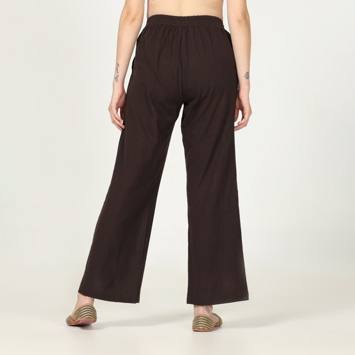 Women's Coffee Brown Straight Fit Pant | Cotton | Everyday Wear