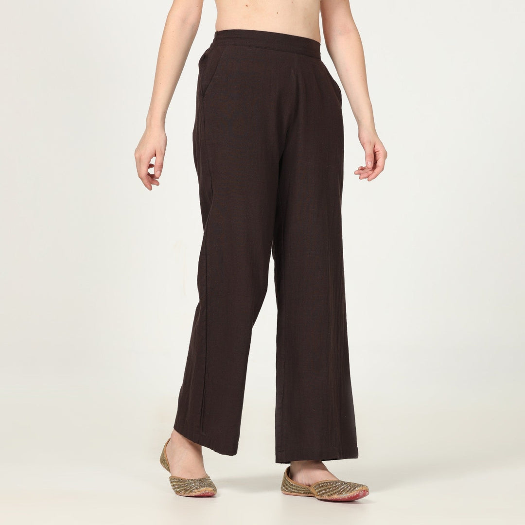 Women's Coffee Brown Straight Fit Pant | Cotton | Everyday Wear