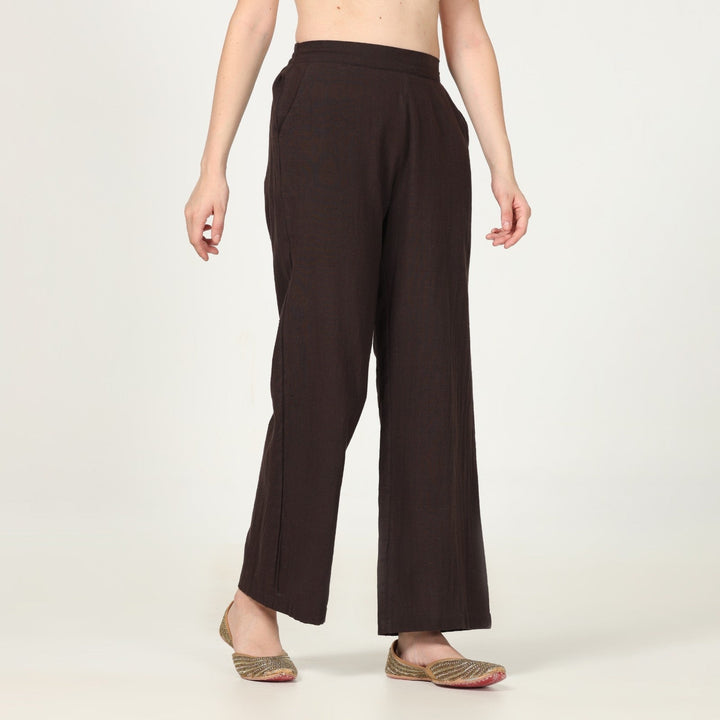 Women's Coffee Brown Straight Fit Pant | Cotton | Everyday Wear