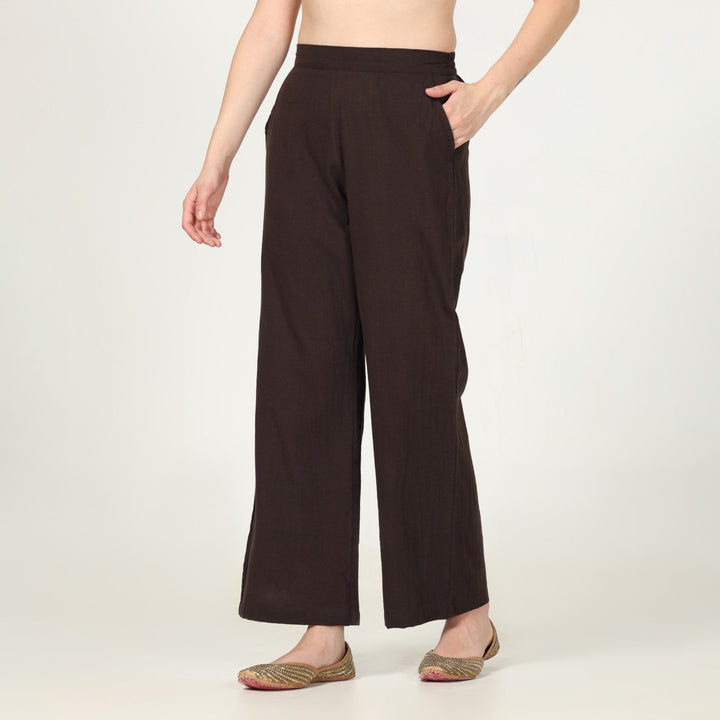 Women's Coffee Brown Straight Fit Pant | Cotton | Everyday Wear