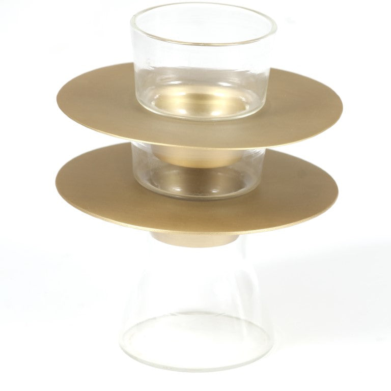 Ufo Cup & Saucer Set With Mini Jar, Table Serveware, Mugs, Cup & Saucer Set, Brass & Boro Silicate Glass | Elegant Serveware