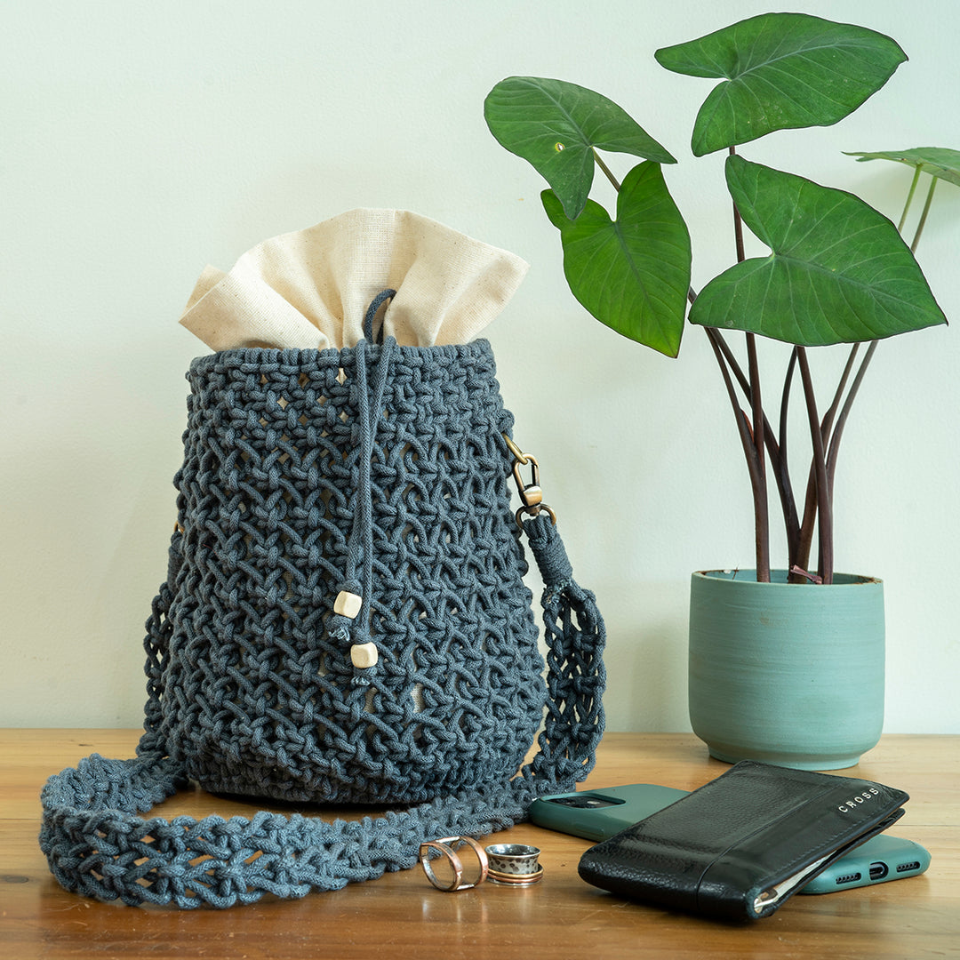 On-The-Go Hand-Knotted Bucket Bag | Artisanal | Hand-Crafted