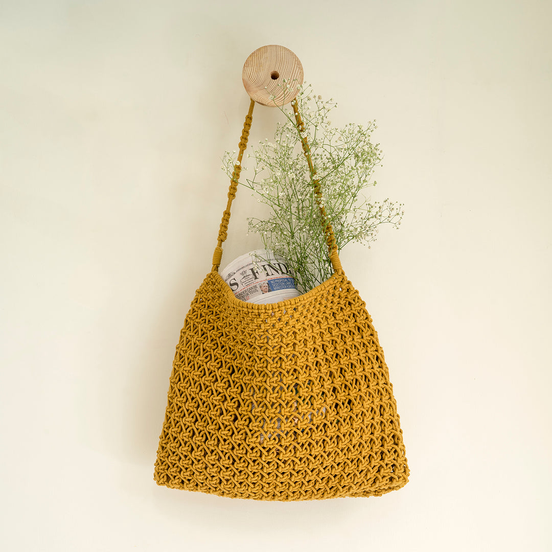 Totally Classic Hand-Knotted Tote | Artistic | Hand-Crafted | Macramé