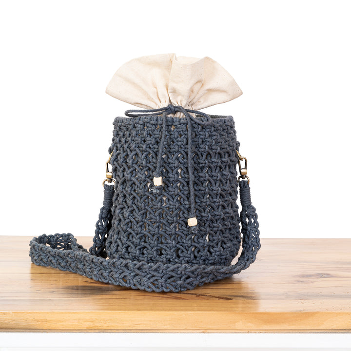 On-The-Go Hand-Knotted Bucket Bag | Artistic | Hand-Crafted  | Macramé