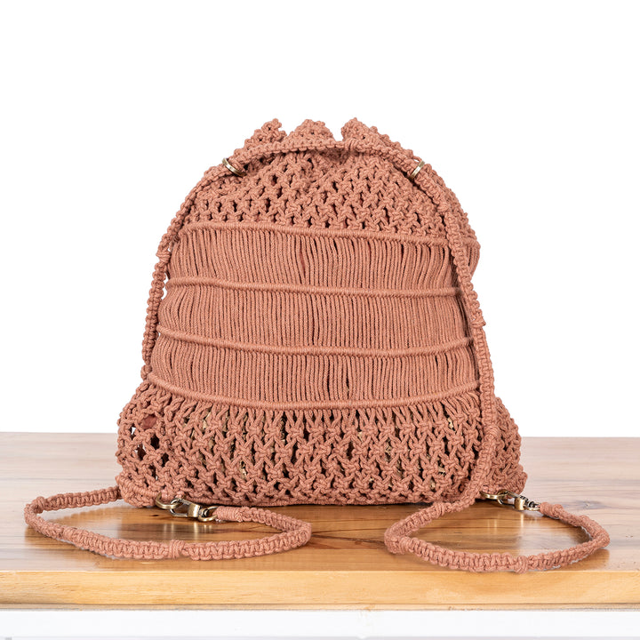 Summer Bloom Hand-Knotted Back Pack | Artistic| Hand-Crafted | Macramé