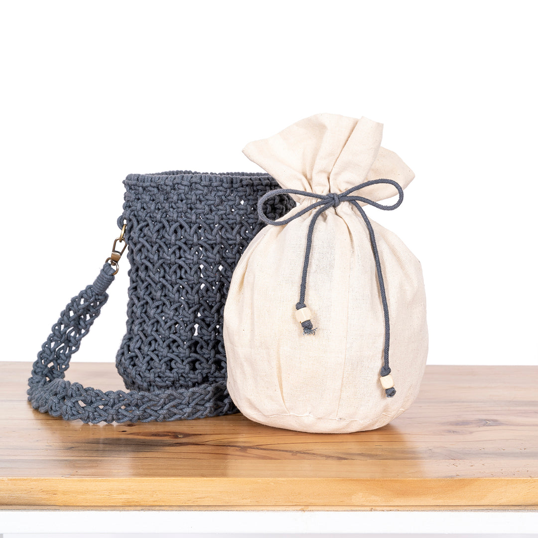 On-The-Go Hand-Knotted Bucket Bag | Artistic | Hand-Crafted  | Macramé