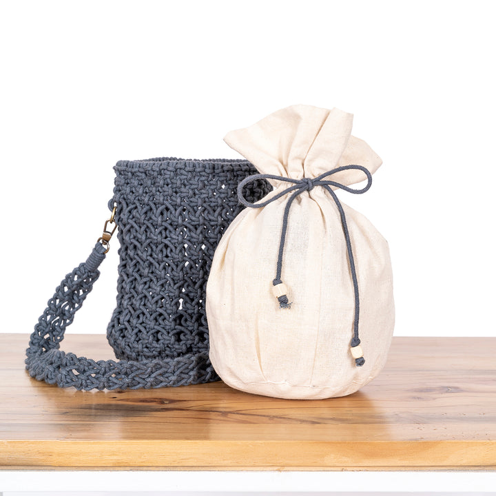 On-The-Go Hand-Knotted Bucket Bag | Artistic | Hand-Crafted  | Macramé