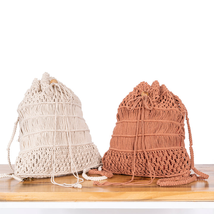 Summer Bloom Hand-Knotted Back Pack | Artistic| Hand-Crafted | Macramé