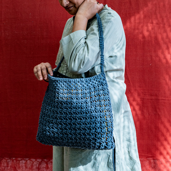 Totally Classic Hand-Knotted Tote | Artistic | Hand-Crafted | Macramé