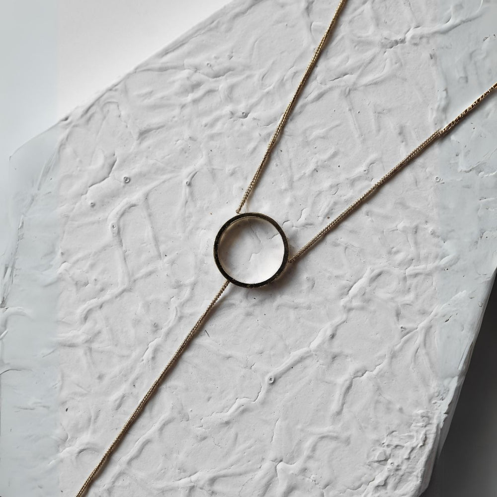 Drop Me A Line | Silver Finish Brass Neckpiece |  Hand-Crafted | Sustainable | Contemporary