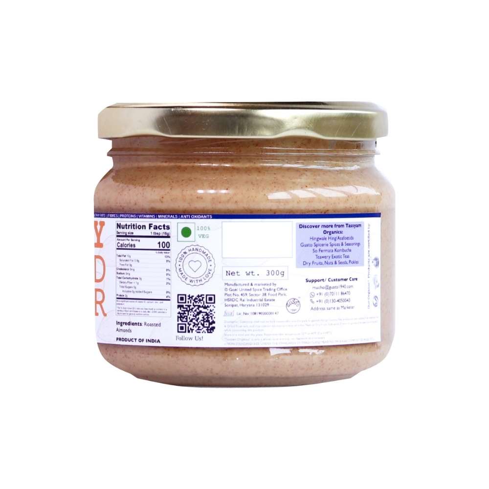 Creamy Almond Butter | Organic |  Natural | Gluten Free | 300 GM