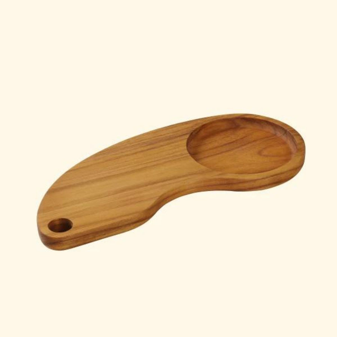 Chopping Board / Service Platter with Collector Bowl | Teak Wood | 14 Inch